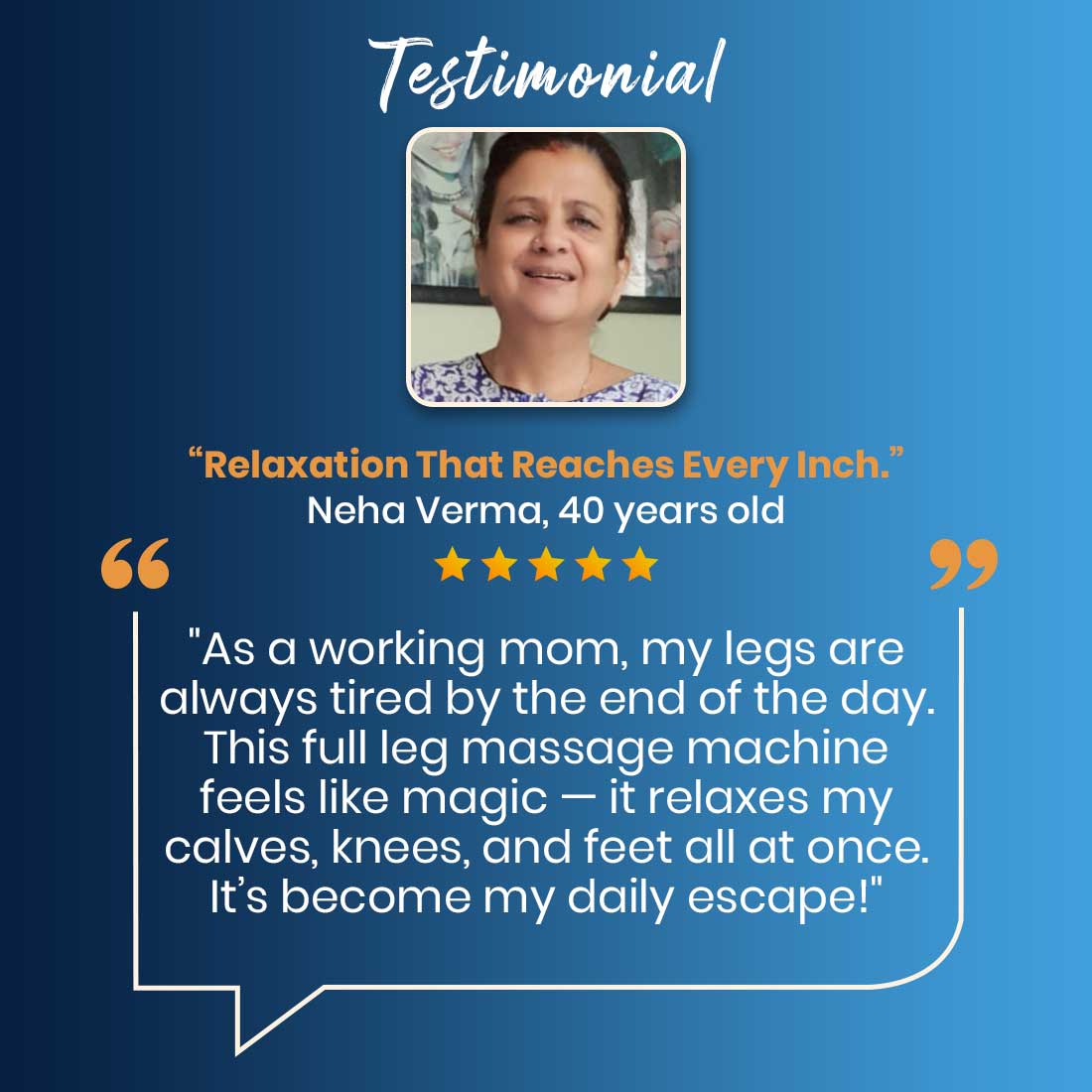testimonial customer feedback of full leg massage machine jsb hf05