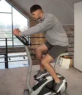 Person exercising on bike