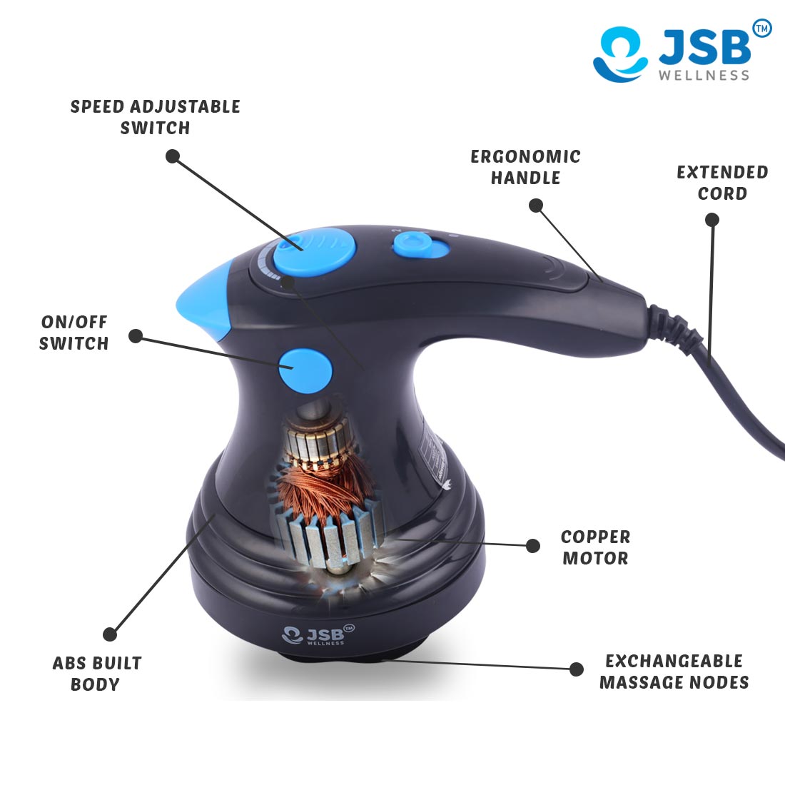 full body massager machine for pain relief jsb hf138 with copper motor