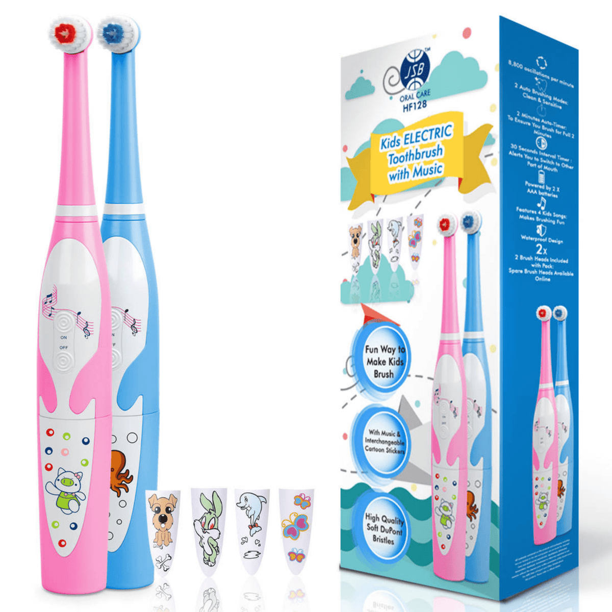 JSB HF128 Kids Electric Power Toothbrush with Music