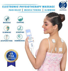 Nerve Stimulation Electronic Pulse Massager JSB HF61 for Pain Relief   (White, Blue) - JSB Healthcare 